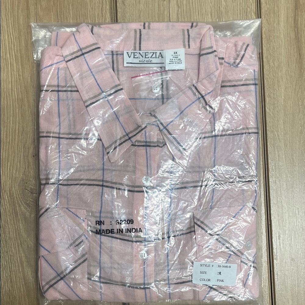Venezia Men's Light Pink Checkered Shirt